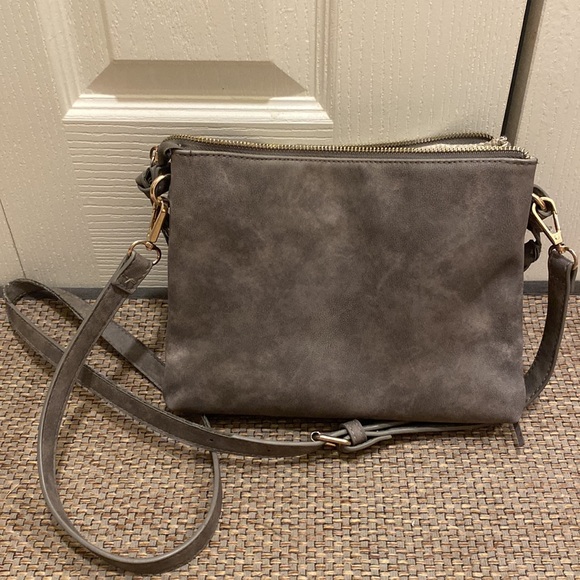 Francesca’s Gray Faux Suede Crossbody Bag - Picture 9 of 16